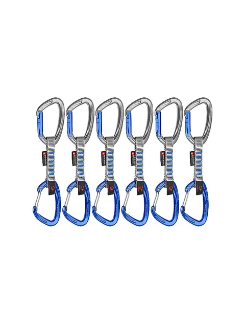 Mammut Crag Keylock Wire 10 cm Indicator 6-Pack Quickdraws Silver/Ultramarine Straight