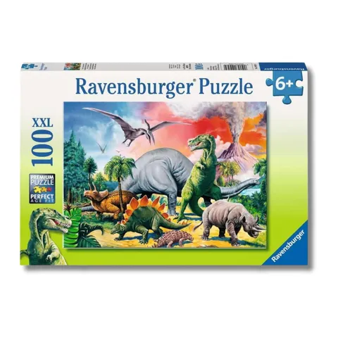 Ravensburger - Puzzle Dinosauri, 100 Pezzi XXL - Puzzle Bambini 6 Anni, Giochi Educativi