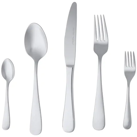 Amazon Basics posate in acciaio inox con bordo arrotondato per 4 persone, confezione da