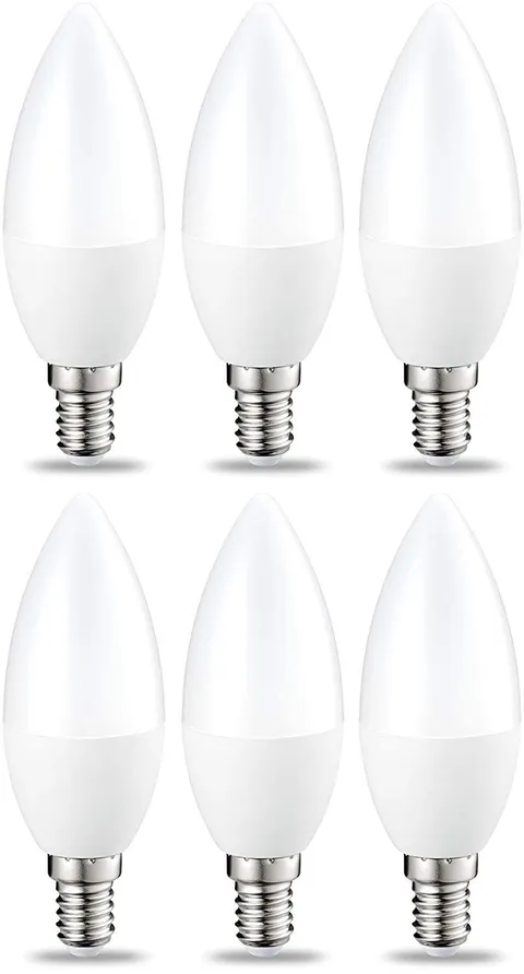 Amazon Basics Lampadina piccola a candela, a LED, attacco Edison E14 (SES), 4.9 W