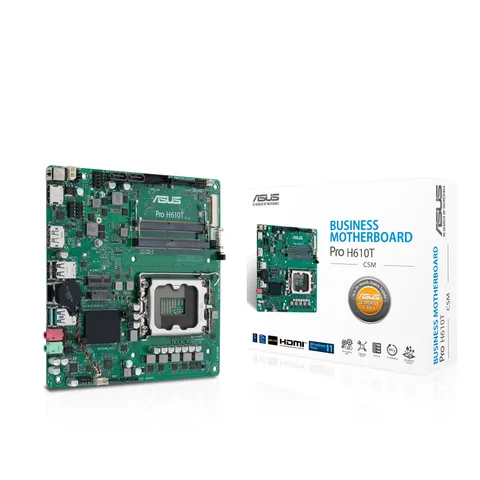 ASUS PRO H610T-CSM Scheda madre Intel Mini ITX, DDR5 LGA 1700, 2 SATA 6Gb/s, slot M.2