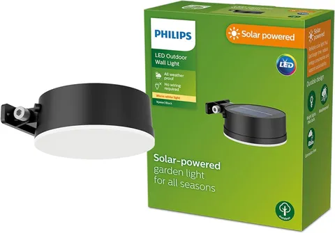 Philips Applique Vynce Lampada Solare A MURO Tonda 2700K 1,5W 200LM 26562200