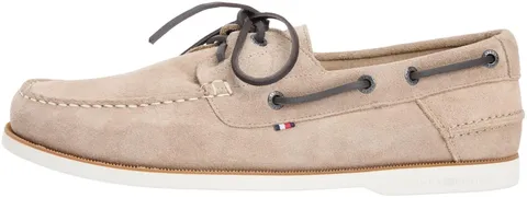 Tommy Hilfiger TH Boat Shoe Core Suede Fm0Fm05387 - Scarpe da Barca da Uomo, Beige (Tortora costiera), Taglia 38
