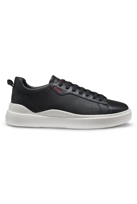 Hugo Sneakers da Uomo Blake Tenn in Pelle con Logo sul Lato Taglia, Nero, 41 EU