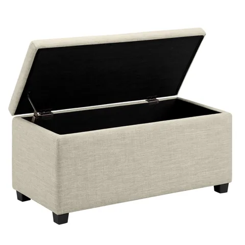 Amazon Basics Pouf rettangolare imbottito Poliestere, contenitore portaoggetti e panca da