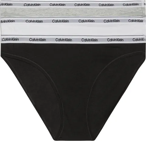 Calvin Klein Donna Slip Taglio Bikini Confezione da 3 Cotone Elasticizzato, Multicolore