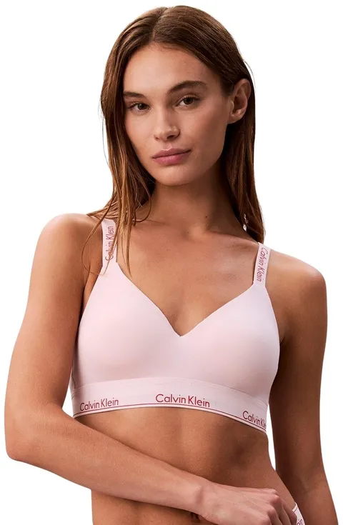 Calvin Klein Donna Reggiseno a Bralette Lightly Lined Fascia Elasticizzata, Rosa