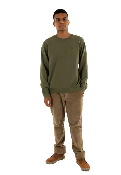 Levi's New Original Crew, Felpa Uomo, Moss Olive 0908736 French Terry, S