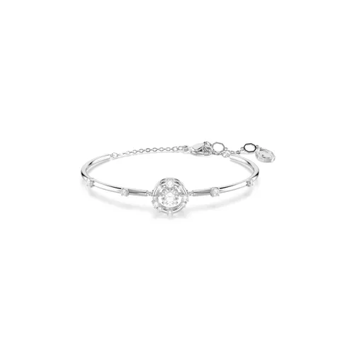 Swarovski Bracciale rigido Constella, Taglio Round, Dancing stone, Bianco, Placcato rodio
