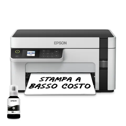 Epson EcoTank ET-M2120 Stampante con Serbatoio D’inchiostro | Stampa Monocromatica | Wi-Fi | A4 | Stampa, Copia, Scansione | Stampa Fronte/Retro | Display LCD 3.7 cm