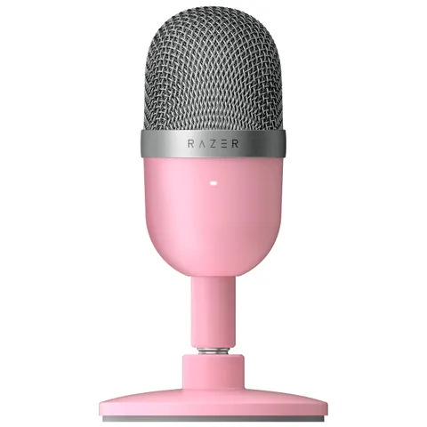 Razer Seiren Mini - USB Microfono a condensatore da Streaming Ultra-Compatto (Schema di rilevamento supercardioide, Solido Supporto inclinabile, Supporto Antiurto Integrato) Rosa