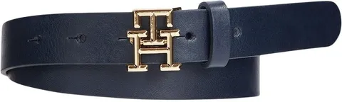 Tommy Hilfiger Donna Cintura TH Logo 2.5 Cintura in Pelle, Blu (Space Blue), 100 cm