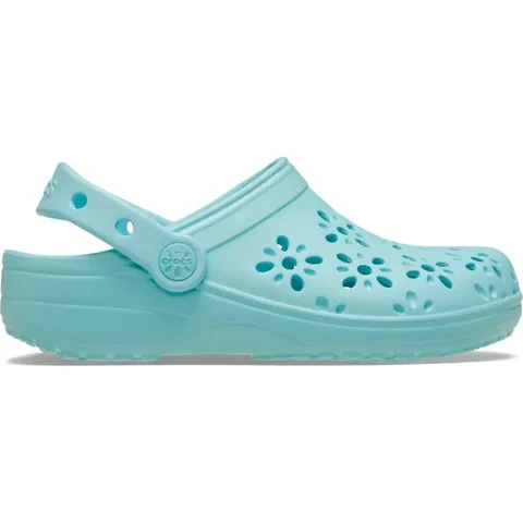 Crocs Classic Floral Cut Out Clog K, Zoccoli Unisex - Bambini e Ragazzi, Aquamarine