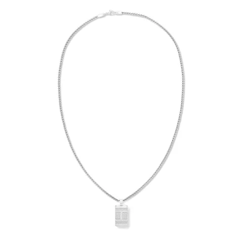 Tommy Hilfiger Jewelry Collana da Uomo in Acciaio Inossidabile con Una Placca Incisa - 2790316