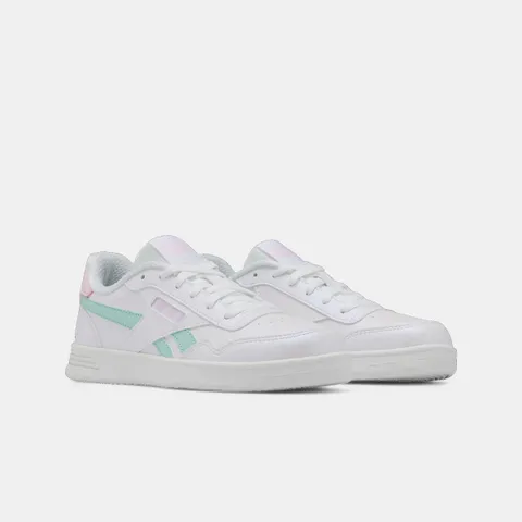 Reebok Court Advance - Sneaker, Colore: Bianco/Glitch Aqua/Frostedberry, 38,5 EU