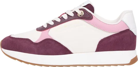 Tommy Hilfiger Donne Mix Material Runner FW0FW08950 Low Top, Beige (Crema Morbida), 36