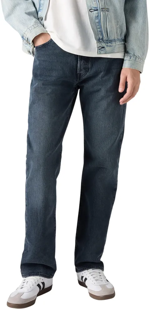 Levi's Uomo 501 Original Fit Jeans, Blue Black Stretch, 36W / 32L