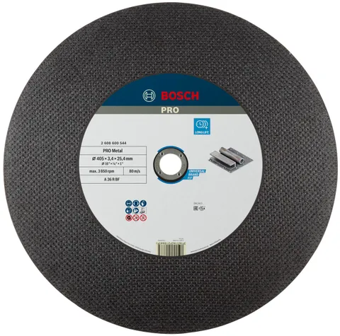 Bosch 1x Mola da taglio PRO Metal di lunga durata per troncatrici, foro 25,4 mm (per