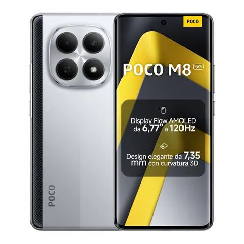 Xiaomi POCO M8 5G 8GB 512GB Display AMOLED 120Hz Argento
