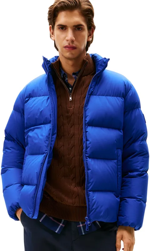Tommy Hilfiger Uomo Piumino Down Stand con Colletto alla Coreana, Blu (Wedge Blue), XXL