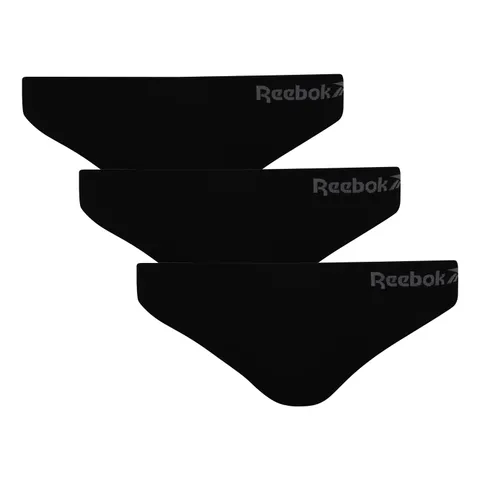 Reebok Donna, Perizoma Senza Cuciture, Nero, Confezione da 3, XS