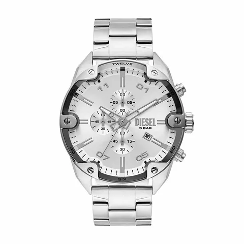 Diesel Orologio Spiked da uomo, movimento cronografo al quarzo con cinturino in acciaio