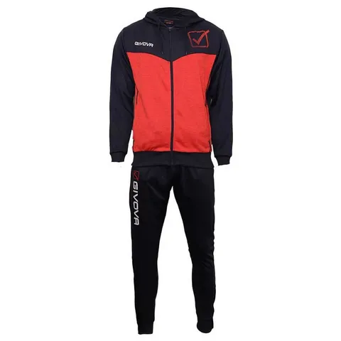 Givova TUTA VISA Melange CON Cappuccio Polarfleece BLU/Rosso Melange Tg. L