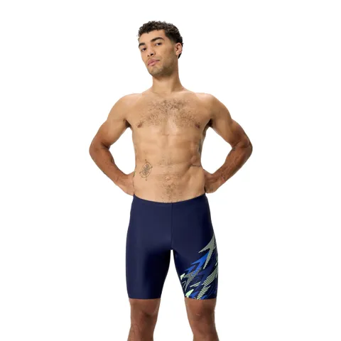 Speedo Medley Logo Jammer da Nuoto per Uomo, Blu Navy, 32