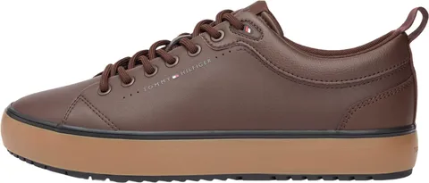 Tommy Hilfiger Harlem Core Cleat Lth Mix Fm0fm05702 Uomo Basso Top, Cacao Marrone, 44 EU