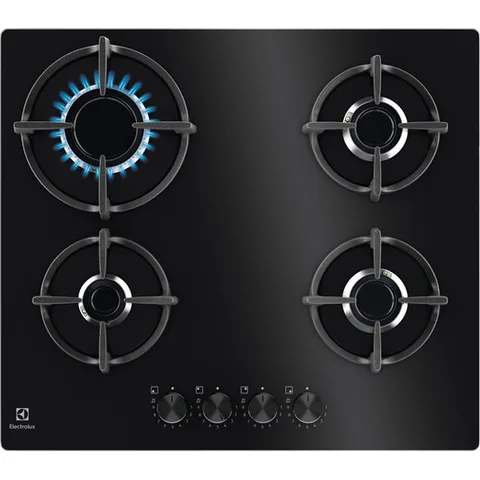 Electrolux Piano Cottura Gas EGG64272K Serie 600 Gas on Glass 60cm da Incasso, 4 Fuochi