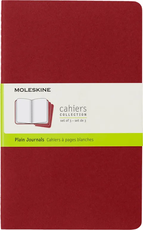 Moleskine Cahier Journal, Set 3 Quaderni con Pagine Bianche, Copertina Morbida con