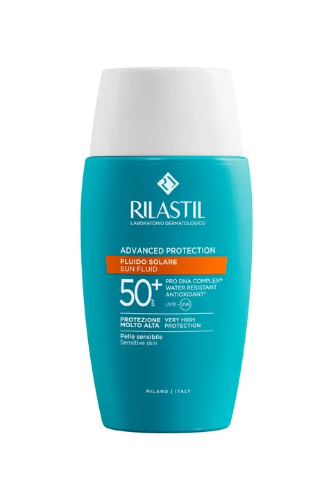 Rilastil Sun System Advanced Protection, Fluido Solare Viso SPF50, Protezione Solare