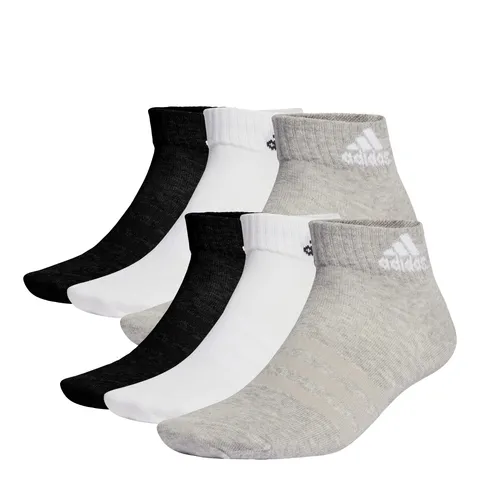adidas Unisex - Adulto Thin and Light Sportswear Ankle Socks 6 Pairs, Medium Grey