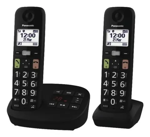Panasonic KX-TGU132EXB Telefono Cordless Digitale con Segreteria Telefonica, Unità Base e