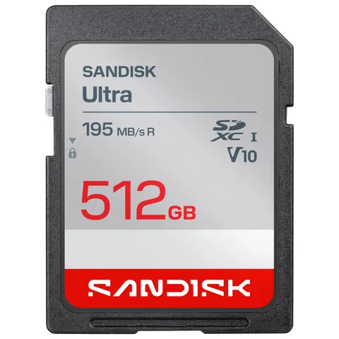 Sandisk Ultra SDXC UHS-I Scheda da 512 GB (fino a 195 MB/s velocità di lettura, video