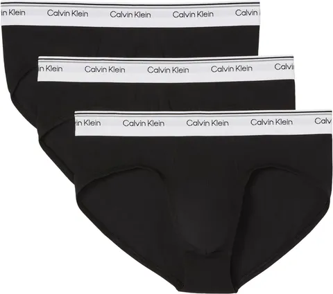 Calvin Klein Uomo Slip Hipster Confezione da 3 Balance con Fascia con Logo, Nero (Black), S