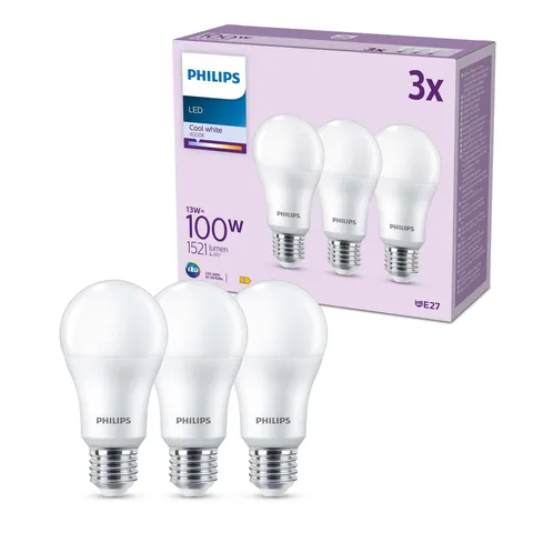 Philips LED Lampadina E27 100W (3 pezzi)