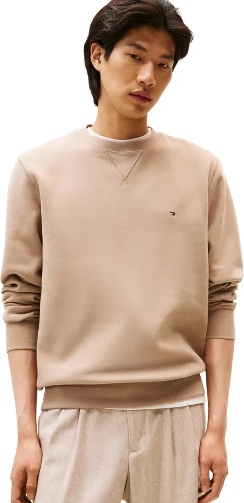 Tommy Hilfiger Uomo Felpa Seasonal Fleece con Scollo Rotondo, Beige (Coastal Taupe), M