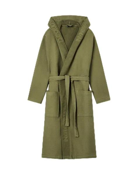 Emporio Armani Accappatoio Unisex Waffle Verde XL
