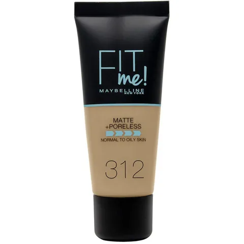 Maybelline New York Fondotinta Fit Me Matte&Poreless, Finish Opacizzante e Fissante