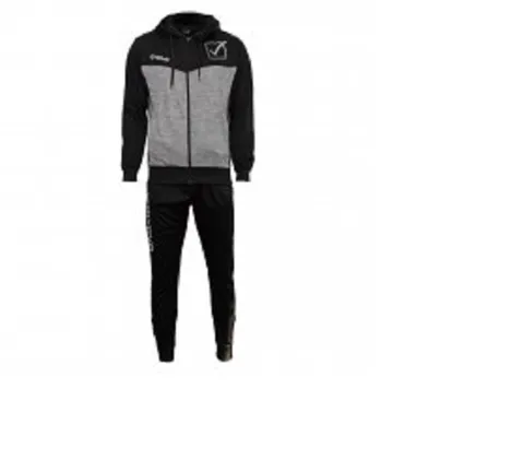 Givova TUTA VISA Melange CON Cappuccio Polarfleece NERO/Grigio Scuro Melange Tg. L