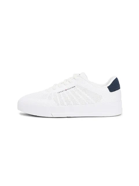 Tommy Hilfiger Uomo TH Court Knit FM0FM05823 Low Top, Bianco (Bianco), 42
