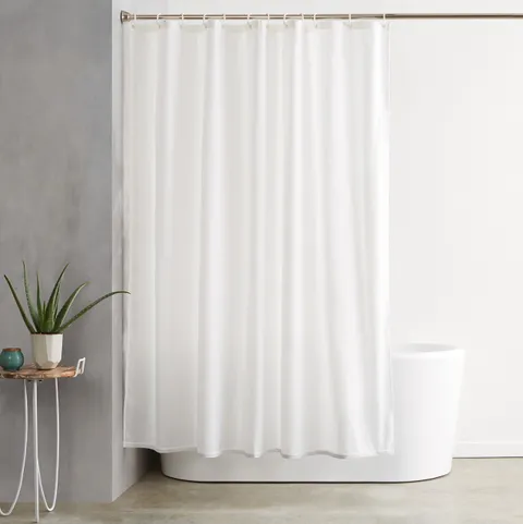 Amazon Basics Tenda da doccia, in tessuto resistente all'acqua e alla muffa, con