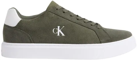 Calvin Klein Uomo Sneakers con Suola Preformata Classic Laceup in Pelle Scamosciata, Verde (Deep Lichen Green/Bright White), 45
