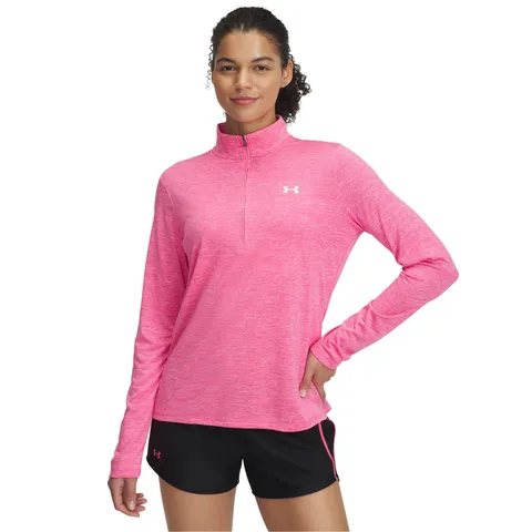 Under Armour Tech 1/2 Zip Twist - Super Pink / / Bianco - LG