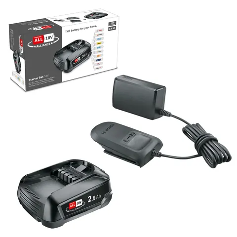 Bosch Batteria 18V e Caricabatterie 2.5Ah (Set Avviamento 18V, Power FOR ALL)