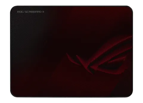 ASUS ROG Scabbard II Mousepad Gaming, Formato Medium, Rivestimento Nano Protettivo, Superficie Idrorepellente e Antipolvere, Bordi Resistenti Cuciti, Base In Gomma Antiscivolo, 360x260x3mm, Nero/Rosso