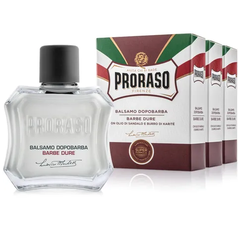 Proraso Balsamo Dopobarba Barbe Dure, Dopobarba uomo, 3 x 100 ml