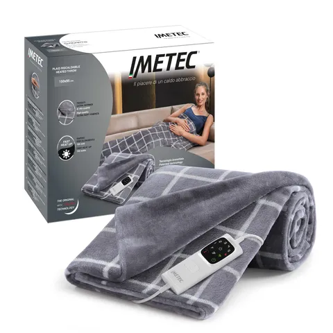 Imetec CaldoPlaid Velvet Square - Coperta riscaldante 150x95 cm