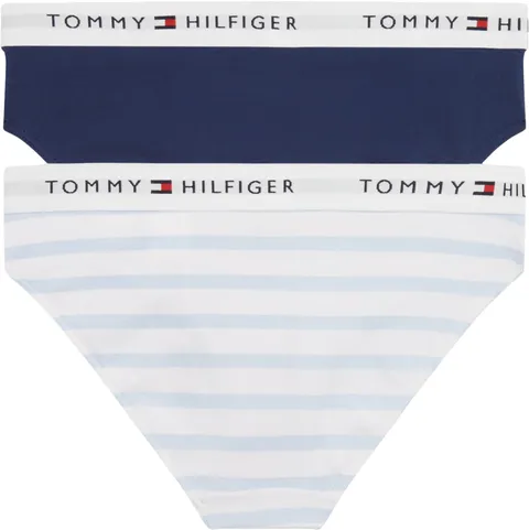 Tommy Hilfiger Bambina Slip Confezione da 2 Bikini Print con Fascia con Logo, Multicolore